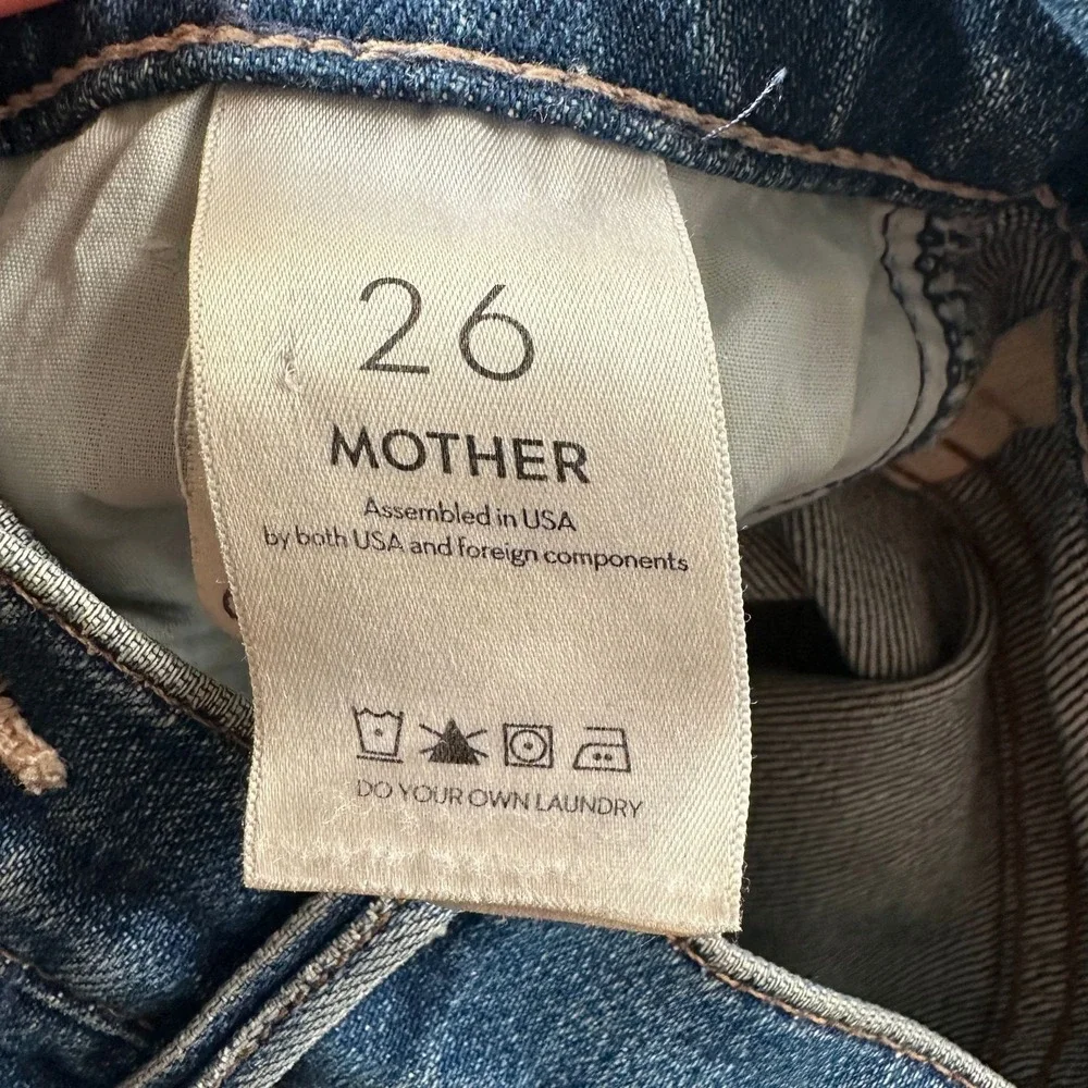 Mother Superior Jeans Womens 26 High Waisted Smokin Double Ankle‎ Blue - Picture 13 of 15